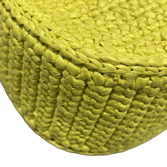 Auth miumiu - Yellow Green Straw Handbag - Picture 4 of 15